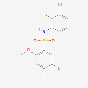 molecular formula C15H15BrClNO3S B12201023 5-bromo-N-(3-chloro-2-methylphenyl)-2-methoxy-4-methylbenzenesulfonamide 