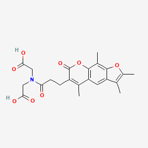 molecular formula C22H23NO8 B12201061 N-(carboxymethyl)-N-[3-(2,3,5,9-tetramethyl-7-oxo-7H-furo[3,2-g]chromen-6-yl)propanoyl]glycine 