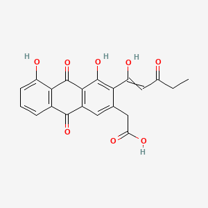 2-[4,5-Dihydroxy-3-(1-hydroxy-3-oxopent-1-enyl)-9,10-dioxoanthracen-2-yl]acetic acid