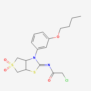 molecular formula C17H21ClN2O4S2 B12201094 N-[(2Z)-3-(3-butoxyphenyl)-5,5-dioxidotetrahydrothieno[3,4-d][1,3]thiazol-2(3H)-ylidene]-2-chloroacetamide 