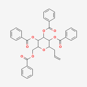 molecular formula C37H32O9 B1220113 (3,4,5-Tribenzoyloxy-6-prop-2-enyloxan-2-yl)methyl benzoate CAS No. 98854-01-4