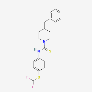 molecular formula C20H22F2N2S2 B12201132 4-benzyl-N-{4-[(difluoromethyl)sulfanyl]phenyl}piperidine-1-carbothioamide 