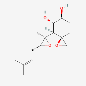 molecular formula C15H24O4 B1220116 4-(2-Methyl-3-(3-methyl-2-butenyl)oxiranyl)-1-oxaspiro(2.5)octane-5,6-diol CAS No. 103470-60-6