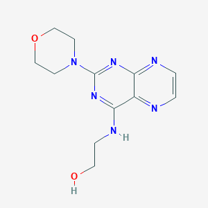 molecular formula C12H16N6O2 B12201164 2-{[2-(Morpholin-4-yl)pteridin-4-yl]amino}ethanol 