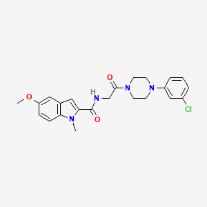 molecular formula C23H25ClN4O3 B12201195 N~2~-{2-[4-(3-chlorophenyl)piperazino]-2-oxoethyl}-5-methoxy-1-methyl-1H-indole-2-carboxamide 
