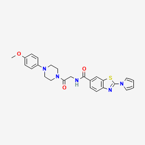molecular formula C25H25N5O3S B12201222 N-{2-[4-(4-methoxyphenyl)piperazin-1-yl]-2-oxoethyl}-2-(1H-pyrrol-1-yl)-1,3-benzothiazole-6-carboxamide 