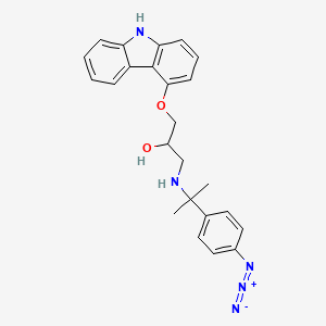 molecular formula C24H25N5O2 B1220126 2-Propanol, 1-((1-(4-azidophenyl)-1-methylethyl)amino)-3-(9H-carbazol-4-yloxy)- CAS No. 79697-89-5