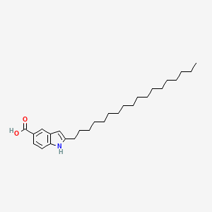 molecular formula C27H43NO2 B1220129 1H-Indole-5-carboxylic acid, 2-octadecyl- CAS No. 81364-78-5