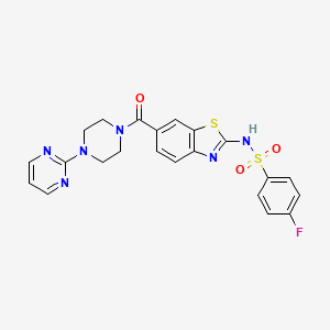 molecular formula C22H19FN6O3S2 B12201313 C22H19FN6O3S2 