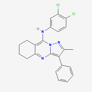 molecular formula C23H20Cl2N4 B12201318 N-(3,4-dichlorophenyl)-2-methyl-3-phenyl-5,6,7,8-tetrahydropyrazolo[5,1-b]quinazolin-9-amine 