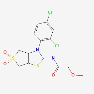 molecular formula C14H14Cl2N2O4S2 B12201327 N-[(2Z)-3-(2,4-dichlorophenyl)-5,5-dioxidotetrahydrothieno[3,4-d][1,3]thiazol-2(3H)-ylidene]-2-methoxyacetamide 