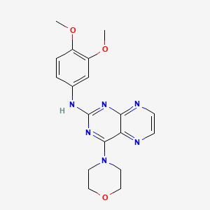 molecular formula C18H20N6O3 B12201339 N-(3,4-dimethoxyphenyl)-4-(morpholin-4-yl)pteridin-2-amine 