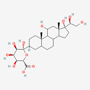 (2S,3S,4R,5R,6R)-6-[(10S,11R,13S,17R)-17-[(1S)-1,2-dihydroxyethyl]-11,17-dihydroxy-10,13-dimethyl-1,2,3,4,5,6,7,8,9,11,12,14,15,16-tetradecahydrocyclopenta[a]phenanthren-3-yl]-3,4,5,6-tetrahydroxyoxane-2-carboxylic acid