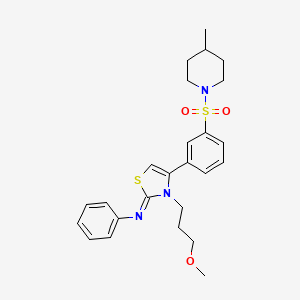 molecular formula C25H31N3O3S2 B12201367 N-[(2Z)-3-(3-methoxypropyl)-4-{3-[(4-methylpiperidin-1-yl)sulfonyl]phenyl}-1,3-thiazol-2(3H)-ylidene]aniline 