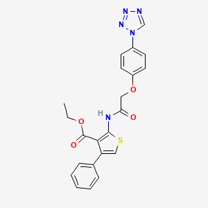 molecular formula C22H19N5O4S B12201370 ethyl 4-phenyl-2-({[4-(1H-tetrazol-1-yl)phenoxy]acetyl}amino)thiophene-3-carboxylate 