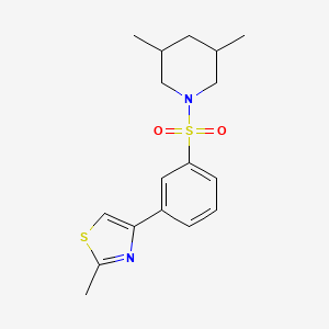 molecular formula C17H22N2O2S2 B12201399 3,5-Dimethyl-1-{[3-(2-methyl-1,3-thiazol-4-yl)phenyl]sulfonyl}piperidine 