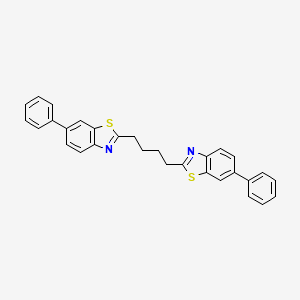 molecular formula C30H24N2S2 B12201467 6-Phenyl-2-[4-(6-phenylbenzothiazol-2-yl)butyl]benzothiazole 