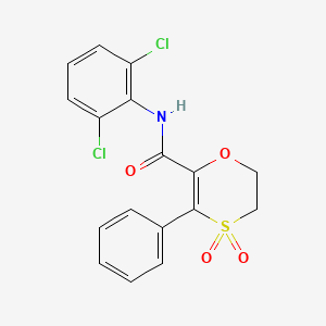 molecular formula C17H13Cl2NO4S B12201521 N-(2,6-dichlorophenyl)-3-phenyl-5,6-dihydro-1,4-oxathiine-2-carboxamide 4,4-dioxide 