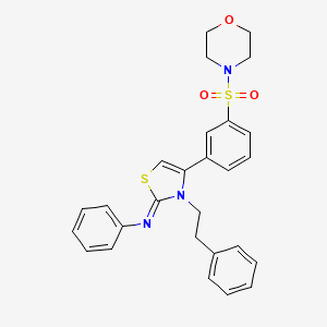 molecular formula C27H27N3O3S2 B12201579 N-[(2Z)-4-[3-(morpholin-4-ylsulfonyl)phenyl]-3-(2-phenylethyl)-1,3-thiazol-2(3H)-ylidene]aniline 
