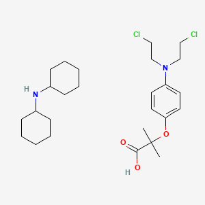 molecular formula C26H42Cl2N2O3 B1220158 Dicyclohexylammonium-2-(4-(N,N-bis(2-chloroethyl)amino) phenoxy)-2-methylpropionate CAS No. 34919-66-9