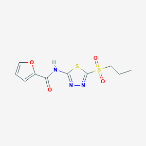 molecular formula C10H11N3O4S2 B12201639 N-(5-(propylsulfonyl)-1,3,4-thiadiazol-2-yl)furan-2-carboxamide 