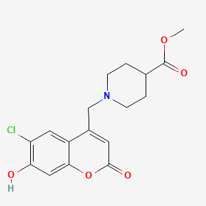 molecular formula C17H18ClNO5 B12201690 methyl 1-((6-chloro-7-hydroxy-2-oxo-2H-chromen-4-yl)methyl)piperidine-4-carboxylate 
