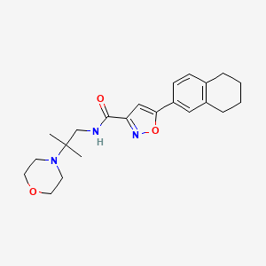 molecular formula C22H29N3O3 B12201781 N-[2-methyl-2-(morpholin-4-yl)propyl]-5-(5,6,7,8-tetrahydronaphthalen-2-yl)-1,2-oxazole-3-carboxamide 