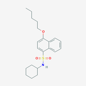 molecular formula C21H29NO3S B12201783 N-cyclohexyl-4-(pentyloxy)naphthalene-1-sulfonamide 
