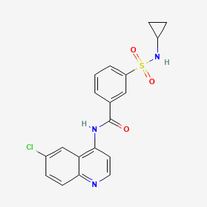 molecular formula C19H16ClN3O3S B12201785 N-(6-chloroquinolin-4-yl)-3-(cyclopropylsulfamoyl)benzamide 