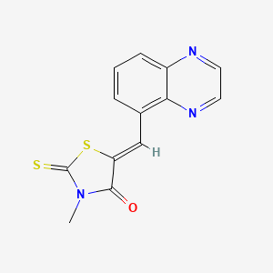 molecular formula C13H9N3OS2 B12201789 3-Methyl-5-(quinoxalin-5-ylmethylene)-2-thioxo-1,3-thiazolidin-4-one 