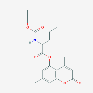 molecular formula C21H27NO6 B12201851 4,7-dimethyl-2-oxo-2H-chromen-5-yl N-(tert-butoxycarbonyl)norvalinate 