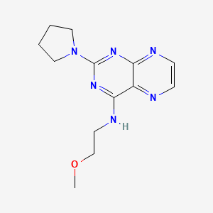 molecular formula C13H18N6O B12201863 N-(2-methoxyethyl)-2-(pyrrolidin-1-yl)pteridin-4-amine 