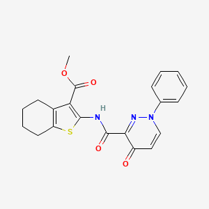 molecular formula C21H19N3O4S B12201867 Methyl 2-{[(4-oxo-1-phenyl-1,4-dihydropyridazin-3-yl)carbonyl]amino}-4,5,6,7-tetrahydro-1-benzothiophene-3-carboxylate 