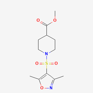 molecular formula C12H18N2O5S B12201900 Methyl 1-[(3,5-dimethyl-1,2-oxazol-4-yl)sulfonyl]piperidine-4-carboxylate 