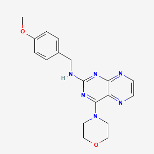 molecular formula C18H20N6O2 B12201913 N-(4-methoxybenzyl)-4-(morpholin-4-yl)pteridin-2-amine 