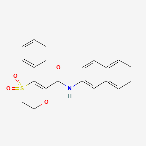 molecular formula C21H17NO4S B12201943 N-(naphthalen-2-yl)-3-phenyl-5,6-dihydro-1,4-oxathiine-2-carboxamide 4,4-dioxide 