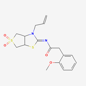 molecular formula C17H20N2O4S2 B12201973 N-[(2E)-5,5-dioxido-3-(prop-2-en-1-yl)tetrahydrothieno[3,4-d][1,3]thiazol-2(3H)-ylidene]-2-(2-methoxyphenyl)acetamide 