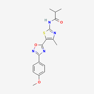molecular formula C17H18N4O3S B12201992 N-(5-(3-(4-methoxyphenyl)-1,2,4-oxadiazol-5-yl)-4-methylthiazol-2-yl)isobutyramide 