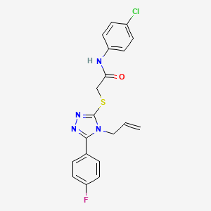 molecular formula C19H16ClFN4OS B12202007 N-(4-chlorophenyl)-2-{[5-(4-fluorophenyl)-4-(prop-2-en-1-yl)-4H-1,2,4-triazol-3-yl]sulfanyl}acetamide 