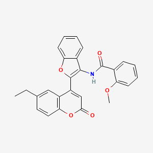 molecular formula C27H21NO5 B12202043 N-[2-(6-ethyl-2-oxo-2H-chromen-4-yl)-1-benzofuran-3-yl]-2-methoxybenzamide 