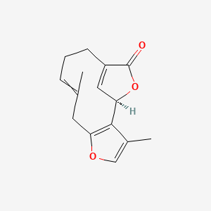 3,11-Dimethyl-4,8,9,12-tetrahydro-6H-4,7-(metheno)furo[3,2-c]oxacycloundecin-6-one