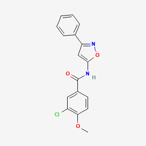 molecular formula C17H13ClN2O3 B12202084 3-chloro-4-methoxy-N-(3-phenyl-1,2-oxazol-5-yl)benzamide 