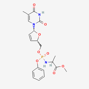methyl 2-[[[(2S,5R)-5-(5-methyl-2,4-dioxopyrimidin-1-yl)-2,5-dihydrofuran-2-yl]methoxy-phenoxyphosphoryl]amino]propanoate