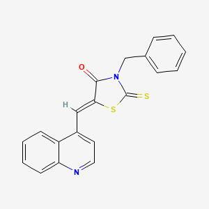 molecular formula C20H14N2OS2 B12202153 3-Benzyl-5-(4-quinolylmethylene)-2-thioxo-1,3-thiazolidin-4-one 