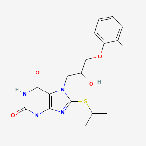 7-[2-Hydroxy-3-(2-methylphenoxy)propyl]-3-methyl-8-(propan-2-ylthio)purine-2,6-dione