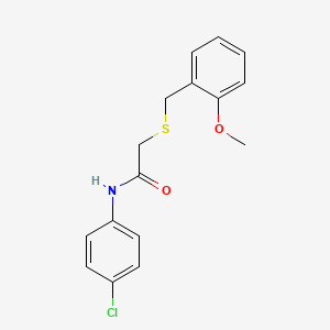 molecular formula C16H16ClNO2S B12202203 N-(4-chlorophenyl)-2-{[(2-methoxyphenyl)methyl]sulfanyl}acetamide 