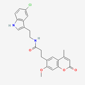 molecular formula C24H23ClN2O4 B12202238 N-(2-(5-chloro-1H-indol-3-yl)ethyl)-3-(7-methoxy-4-methyl-2-oxo-2H-chromen-6-yl)propanamide 