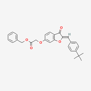 molecular formula C28H26O5 B12202265 benzyl {[(2Z)-2-(4-tert-butylbenzylidene)-3-oxo-2,3-dihydro-1-benzofuran-6-yl]oxy}acetate 