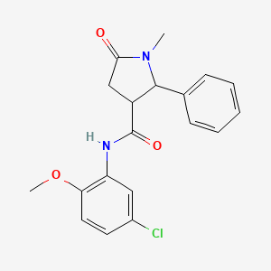 molecular formula C19H19ClN2O3 B12202275 N-(5-chloro-2-methoxyphenyl)-1-methyl-5-oxo-2-phenylpyrrolidine-3-carboxamide 