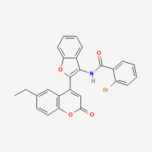 molecular formula C26H18BrNO4 B12202292 2-bromo-N-[2-(6-ethyl-2-oxo-2H-chromen-4-yl)-1-benzofuran-3-yl]benzamide 